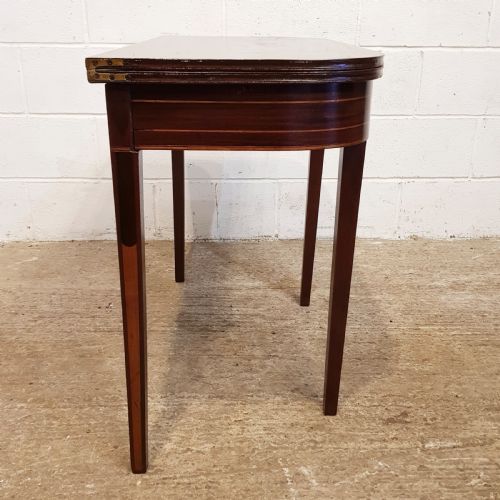 fig 1. ANTIQUE REGENCY INLAID MAHOGANY FOLD OVER TABLE C1820