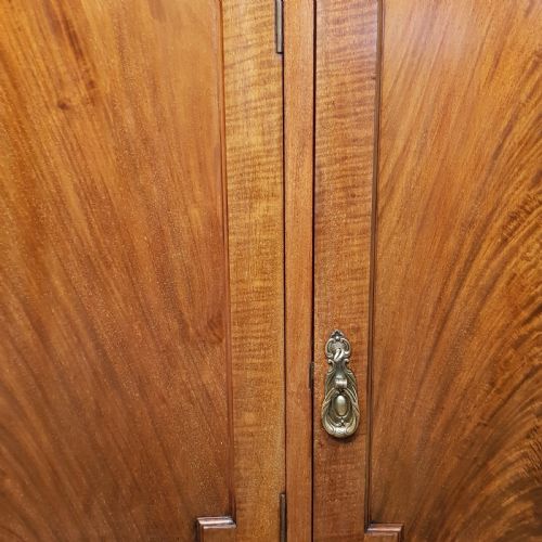 fig 1. ANTIQUE EDWARDIAN CHIPPENDALE MAHOGANY TRIPLE WARDROBE C1900