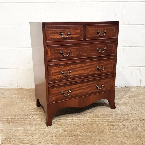 fig 2. ANTIQUE MAHOGANY SWARF CHEST OF DRAWERS C1920