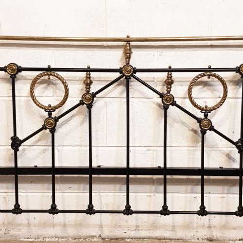 fig 2. ANTIQUE VICTORIAN BRASS & IRON DOUBLE BED C1880