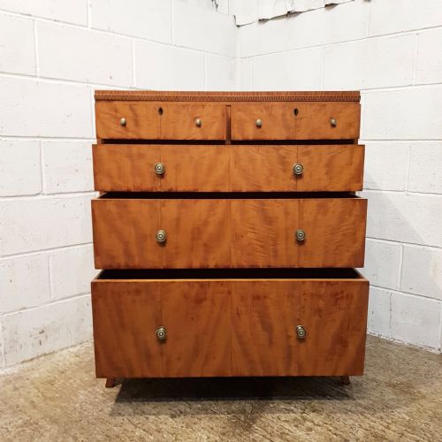 ANTIQUE SATINWOOD CHEST OF DRAWERS C1920 - ADDITIONAL PHOTO 8