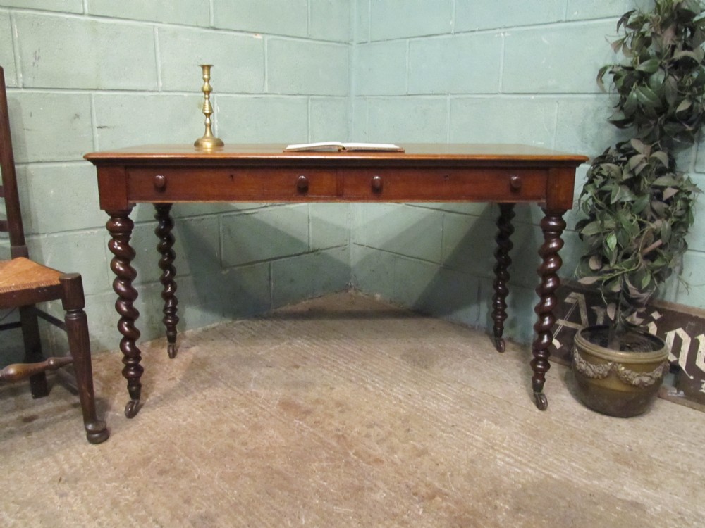Antique Victorian Oak Writing Table Desk c1880