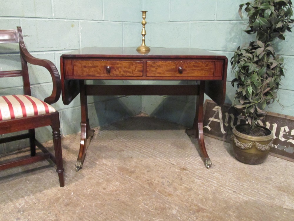Antique Regency Mahogany Inlaid Drop Leaf Sofa Table C1820