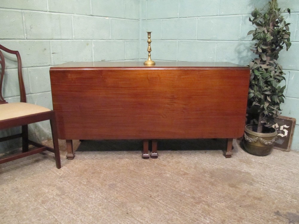 Antique Edwardian Mahogany Gateleg Drop Leaf Dining Table seats 8-10 C1900
