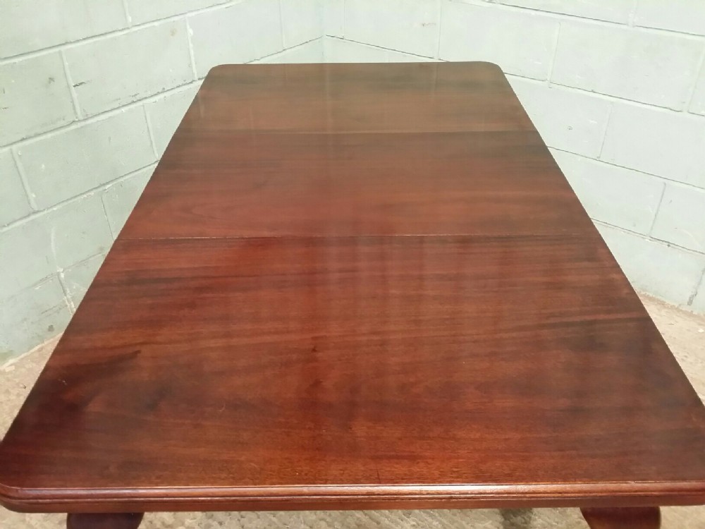 ANTIQUE EDWARDIAN MAHOGANY WIND OUT EXTENDING DINING TABLE C1900 