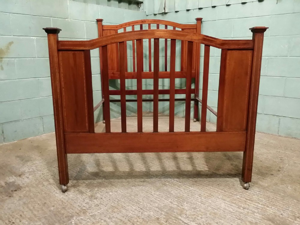 ANTIQUE EDWARDIAN MAHOGANY DOUBLE BEDSTEAD C1900