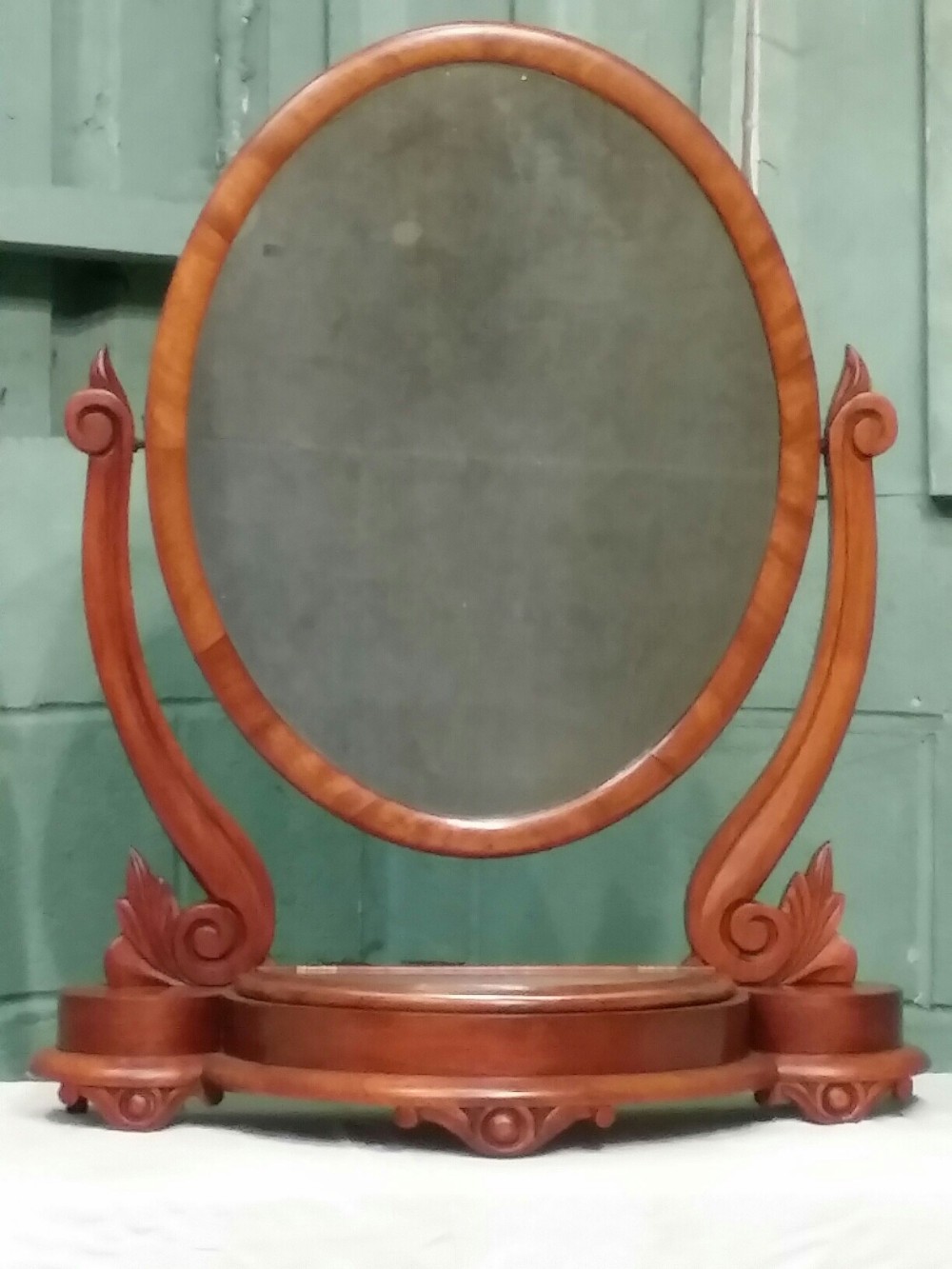 ANTIQUE VICTORIAN MAHOGANY TOILET MIRROR C1880