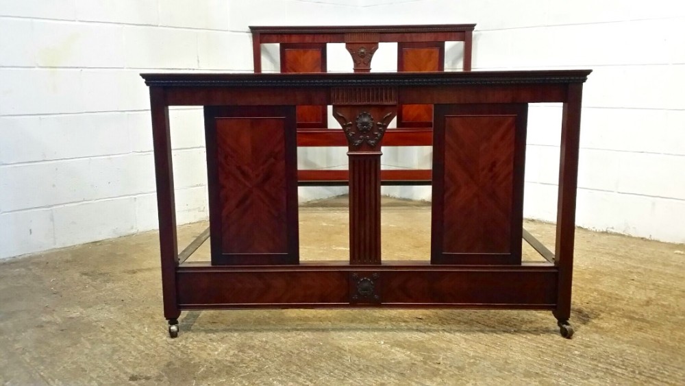 ANTIQUE EDARDIAN MAHOGANY DOUBLE BED C1900