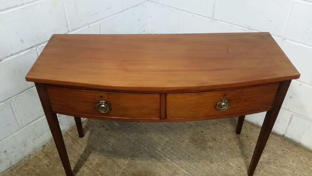 ANTIQUE EDWARDIAN MAHOGANY BOW FRONT SIDE SOFA TABLE C1900 View III