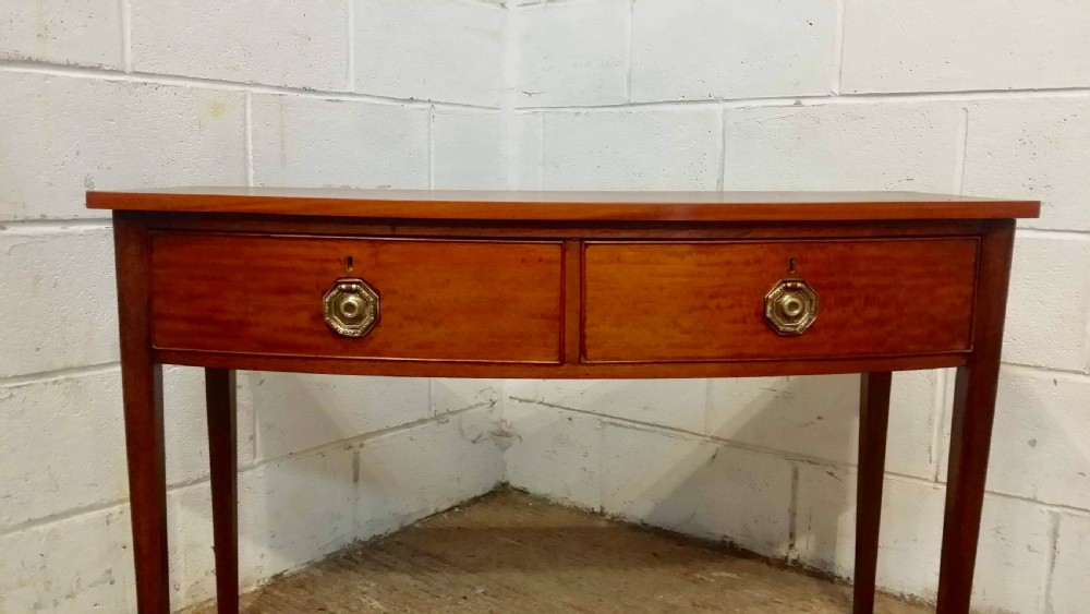 ANTIQUE EDWARDIAN MAHOGANY BOW FRONT SIDE SOFA TABLE C1900 View IV