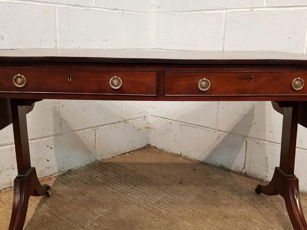 ANTIQUE REGENCY MAHOGANY DROP LEAF SOFA SIDE TABLE C1820 View V