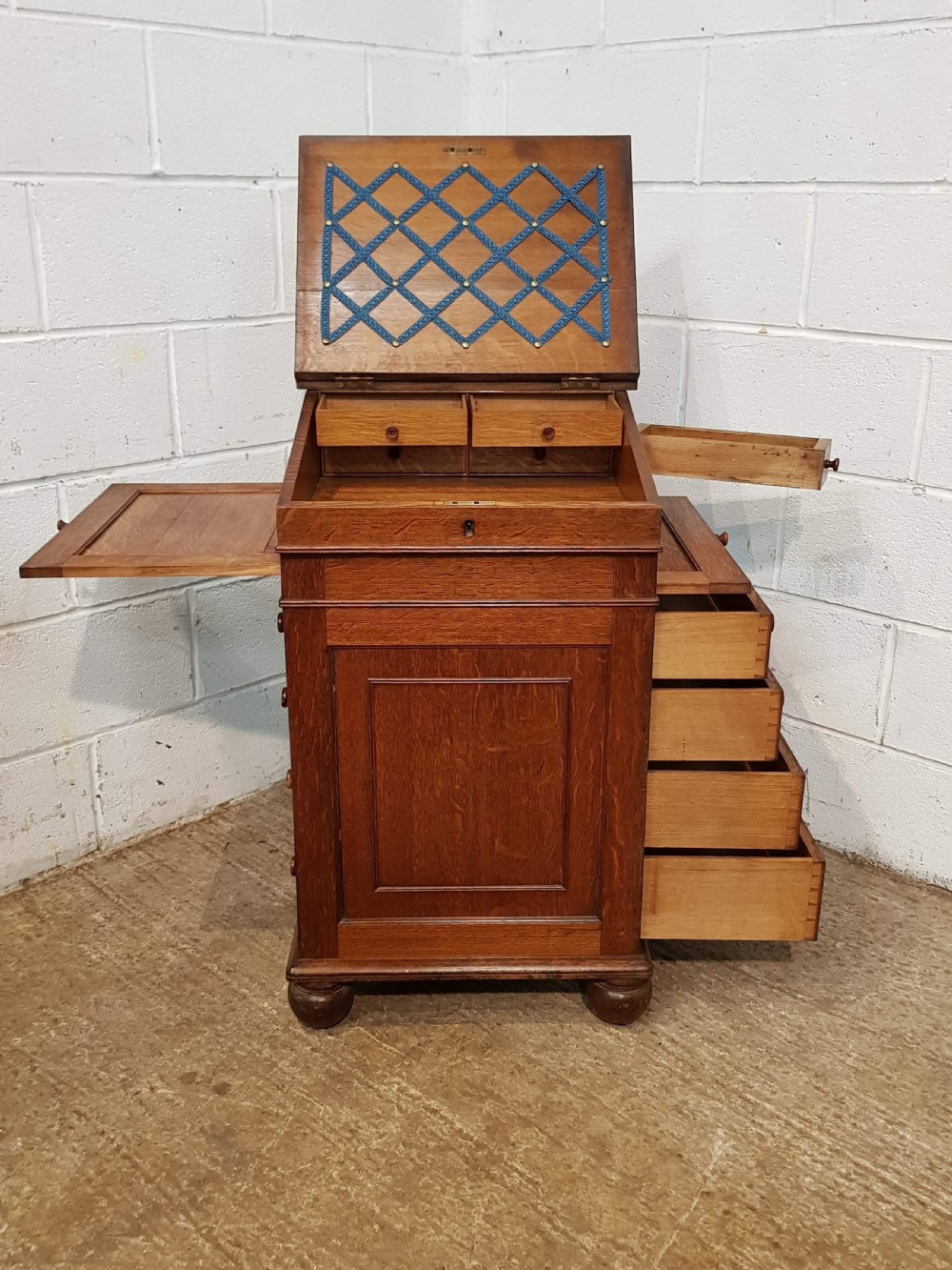 ANTIQUE VICTORIAN OAK DAVENPORT DESK C1880 View V
