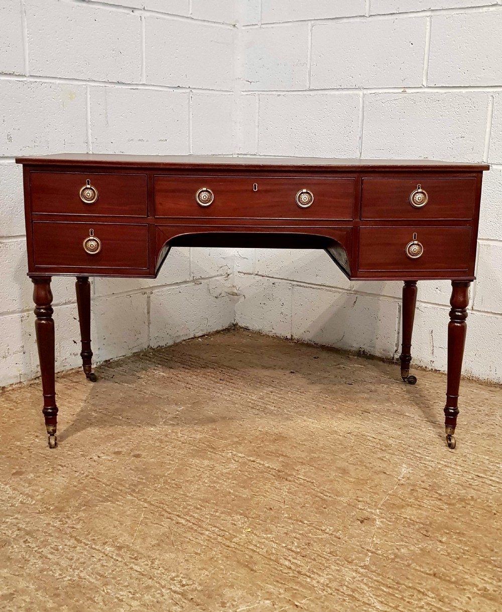 ANTIQUE REGENCY MAHOGANY KNEEHOLE DESK C1820 View IV