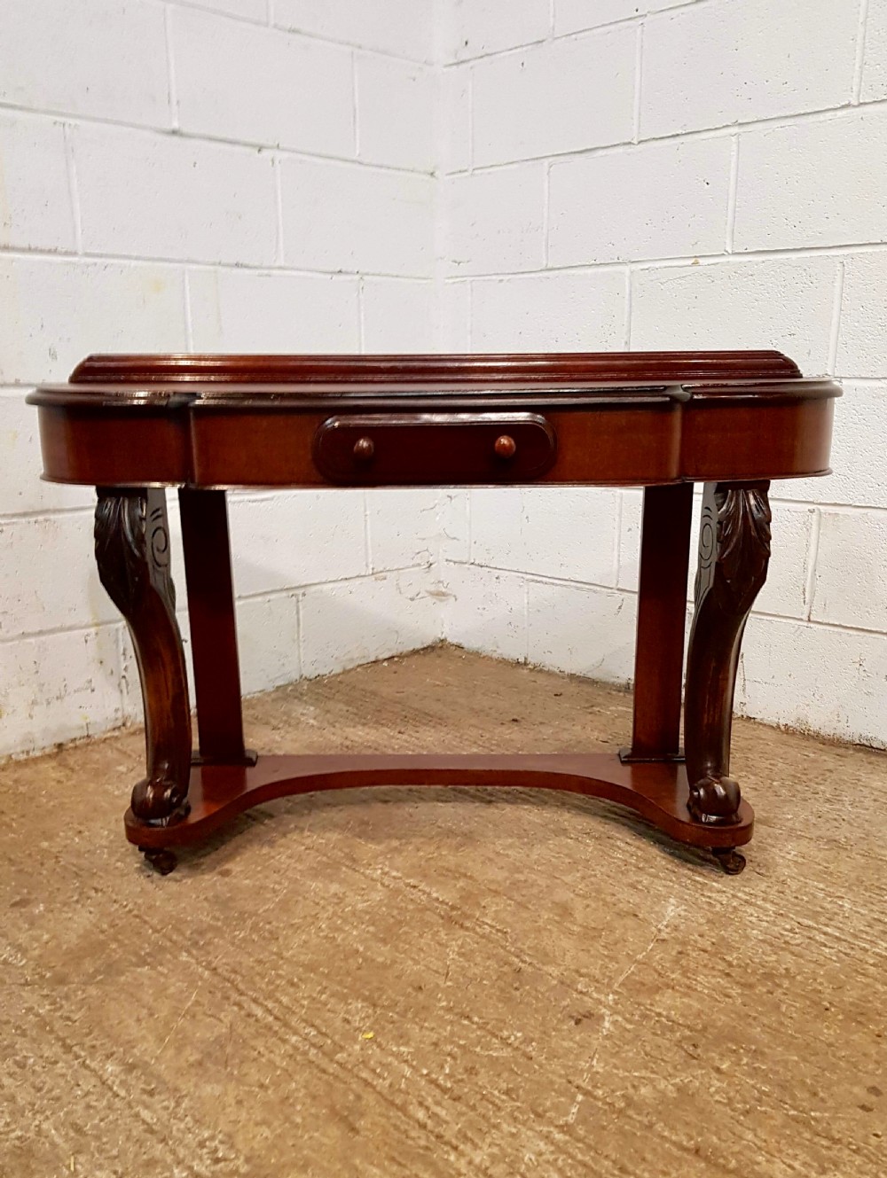 ANTIQUE VICTORIAN MAHOGANY DUCHESSE CONSOLE TABLE C1880 View IV