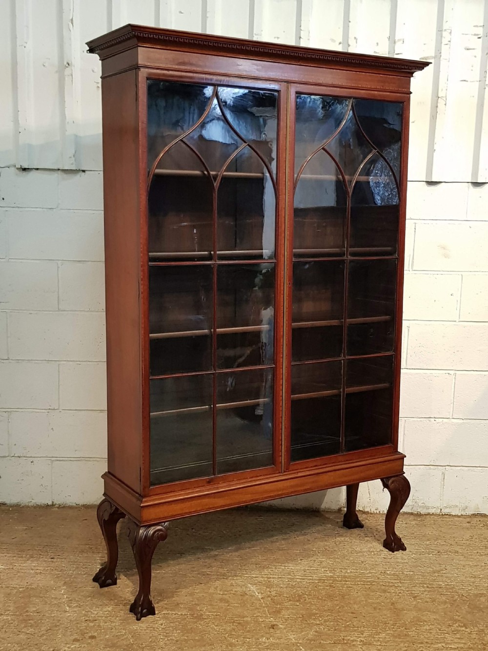 ANTIQUE REGENCY TALL MAHOGANY GLAZED BOOKCASE C1820 View II