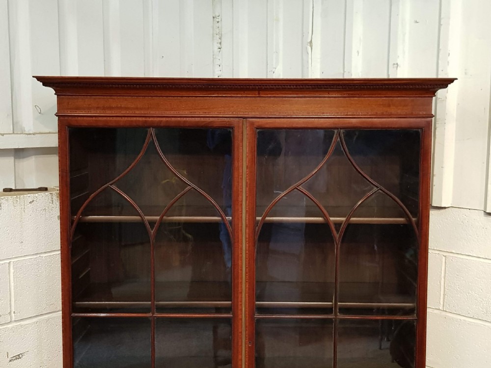 ANTIQUE REGENCY TALL MAHOGANY GLAZED BOOKCASE C1820 View IV