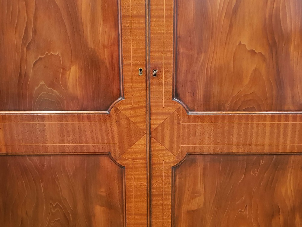 ANTIQUE EDWARDIAN REGENCY MAHOGANY DOUBLE WARDROBE C1900 View IV