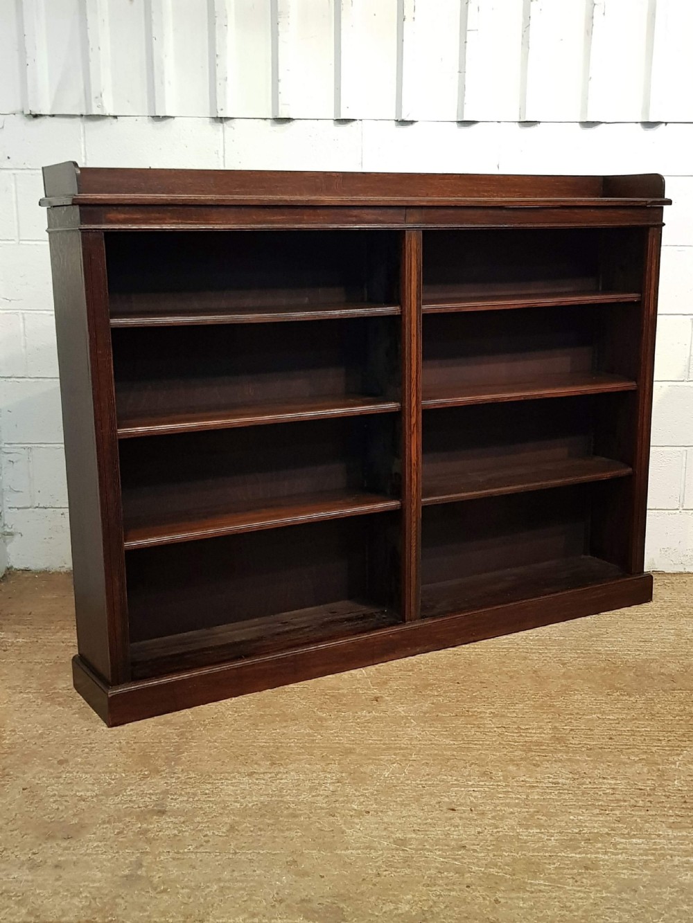 ANTIQUE LARGE VICTORIAN OAK OPEN BOOKCASE C1880 View II