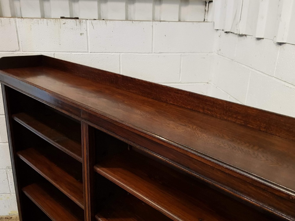 ANTIQUE LARGE VICTORIAN OAK OPEN BOOKCASE C1880 View III