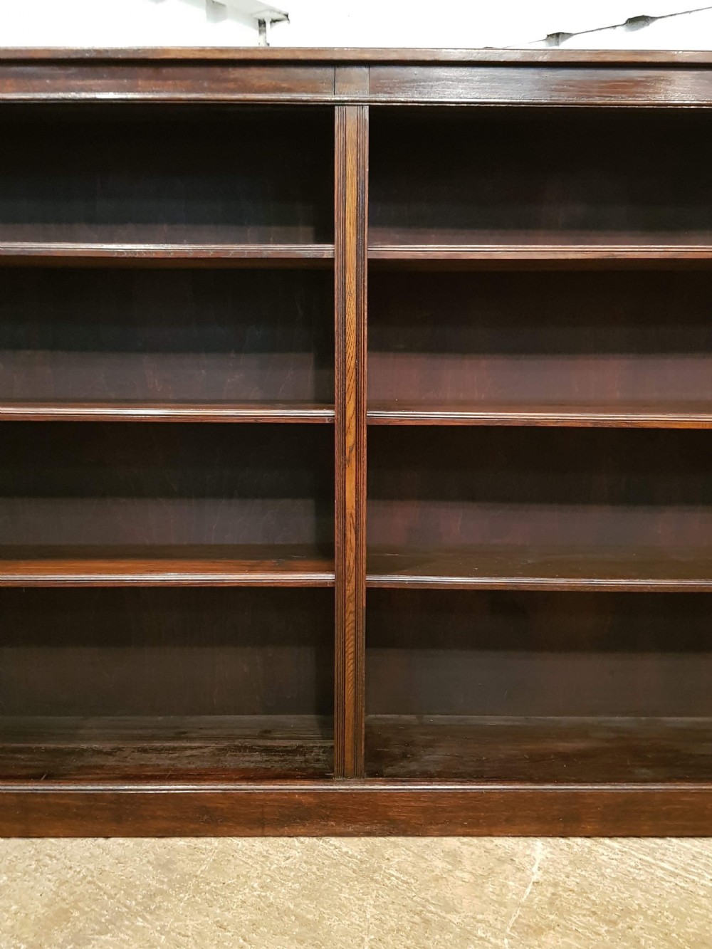 ANTIQUE LARGE VICTORIAN OAK OPEN BOOKCASE C1880 View IV
