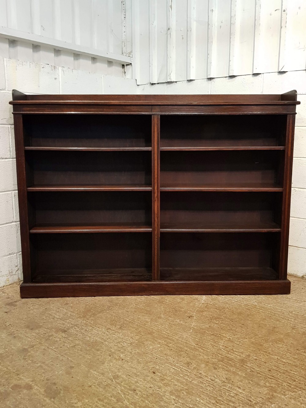 ANTIQUE LARGE VICTORIAN OAK OPEN BOOKCASE C1880 View V