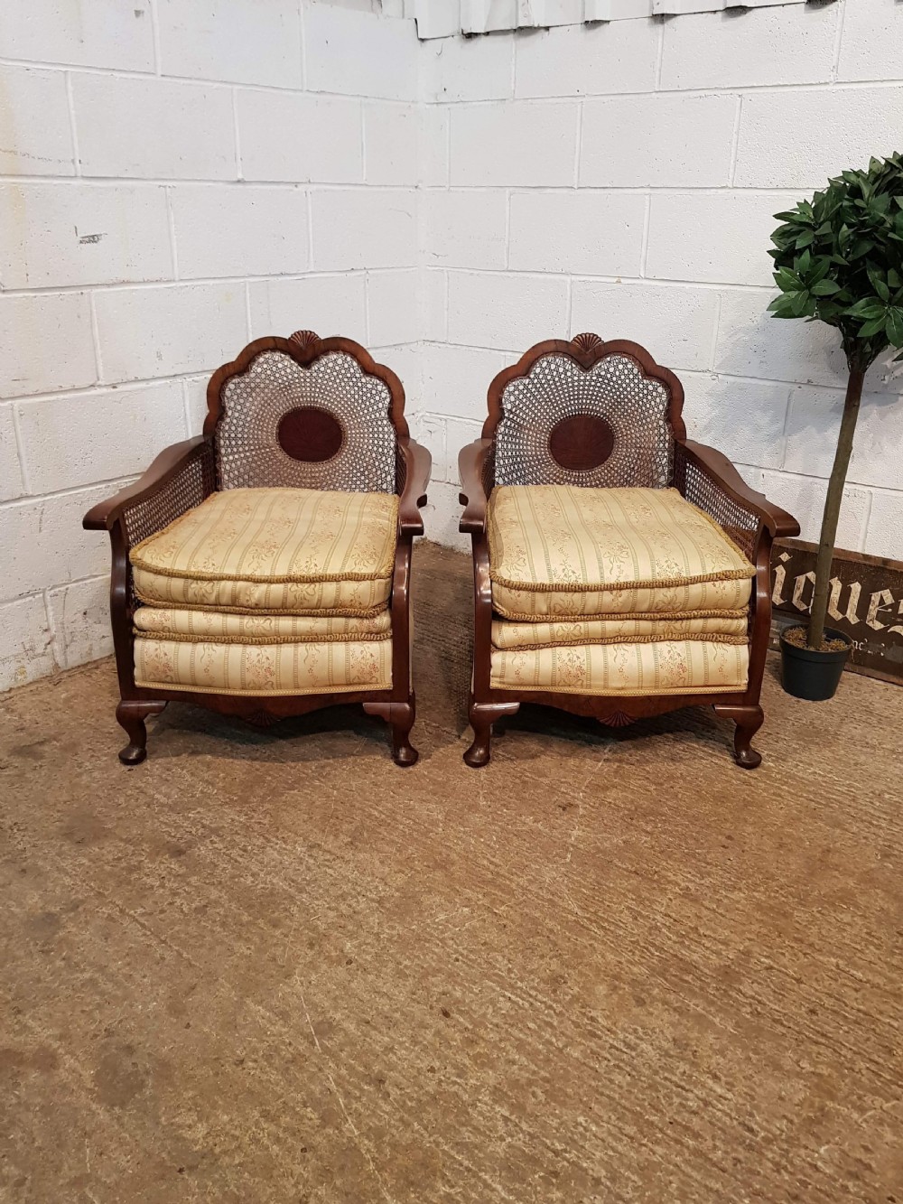 ANTIQUE PAIR FRENCH BERGER WALNUT ARMCHAIRS C1900 View IV