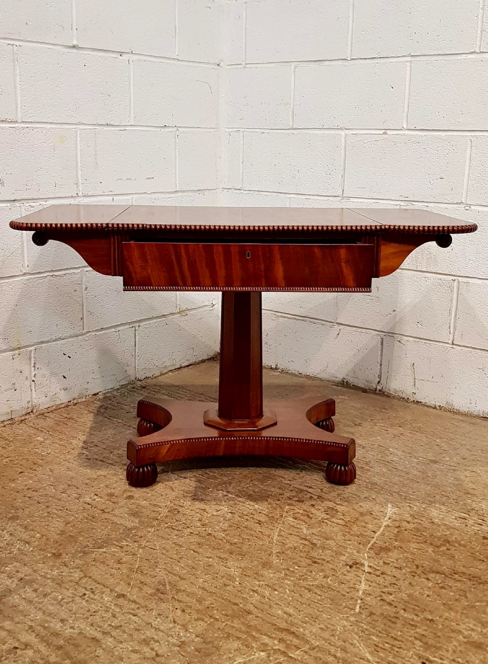 ANTIQUE REGENCY MAHOGANY DROP LEAF SOFA TABLE C1820 View IV