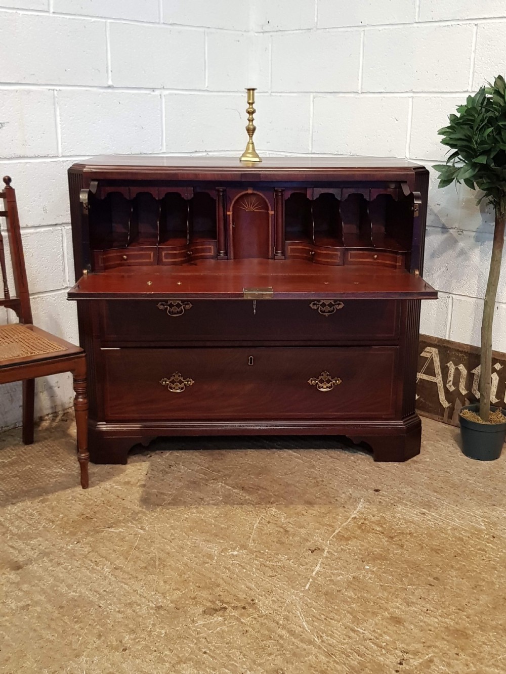 ANTIQUE REGENCY MAHOGANY SECRETAIRE CHEST WITH SECRET DRAWERS C1820