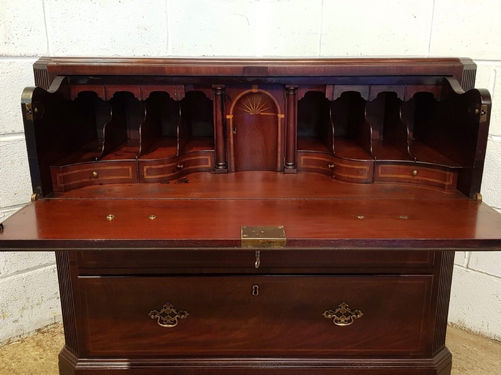 ANTIQUE REGENCY MAHOGANY SECRETAIRE CHEST WITH SECRET DRAWERS C1820 View III