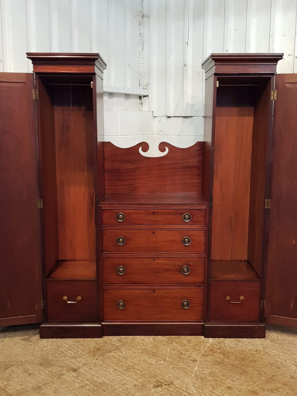 ANTIQUE VICTORIAN MAHOGANY DWARF SENTRY BOX WARDROBE C1880 View II