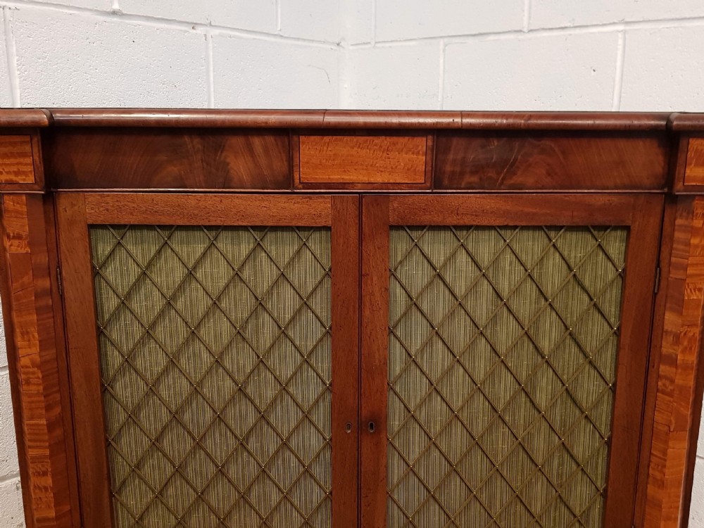 ANTIQUE WILLIAM 1V MAHOGANY & SATINWOOD CHIFFONIER SIDEBOARD with original gilt brass grills c1830 View IV