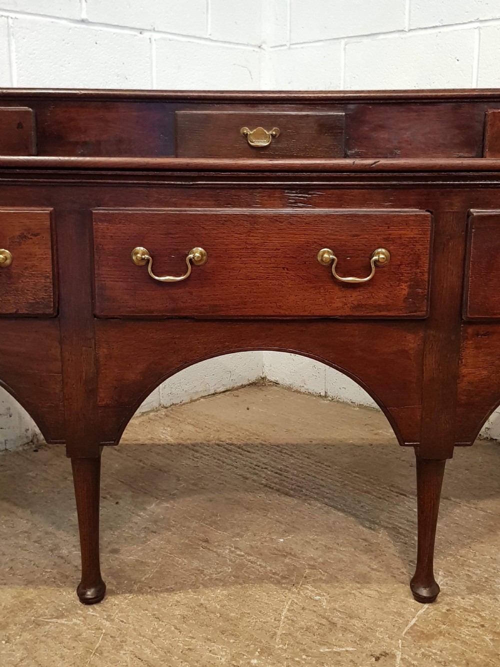 ANTIQUE PERIOD GEORGIAN OAK DRESSER BASE C1750 View V