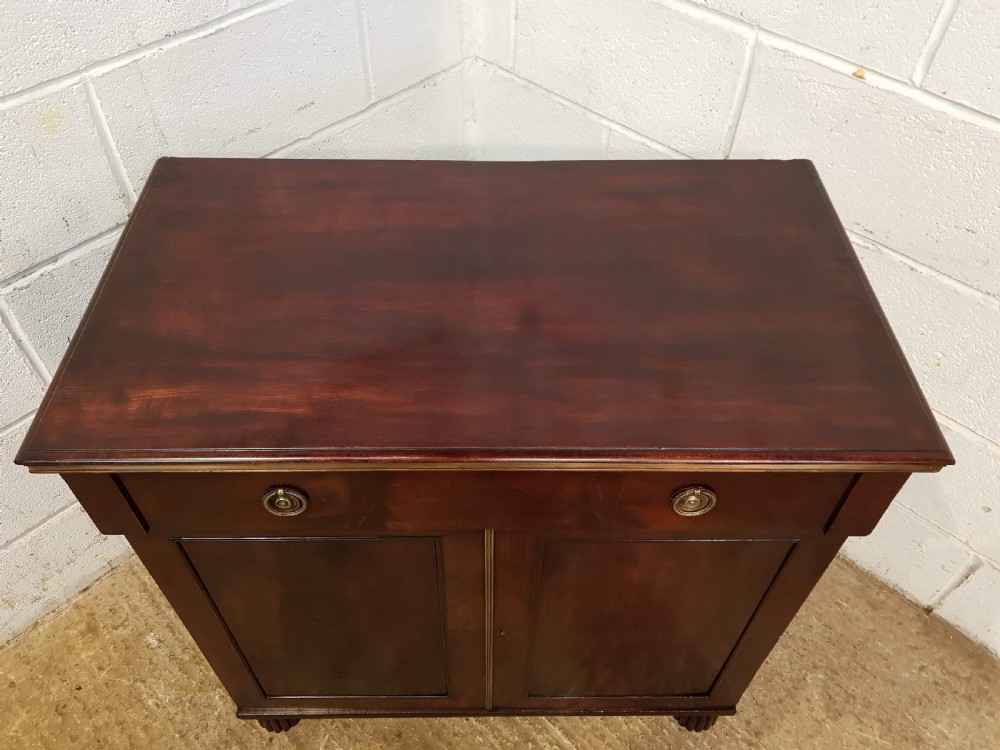 ANTIQUE SMALL REGENCY CUBAN MAHOGANY SIDE CABINET with  Brass Gilt fittings c1820 View III