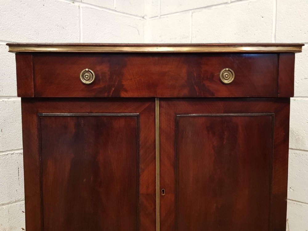 ANTIQUE SMALL REGENCY CUBAN MAHOGANY SIDE CABINET with  Brass Gilt fittings c1820 View IV
