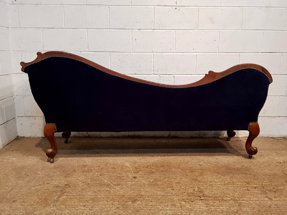 ANTIQUE VICTORIAN DOUBLE END MAHOGANY CHAISE LONGUE C1860 View III