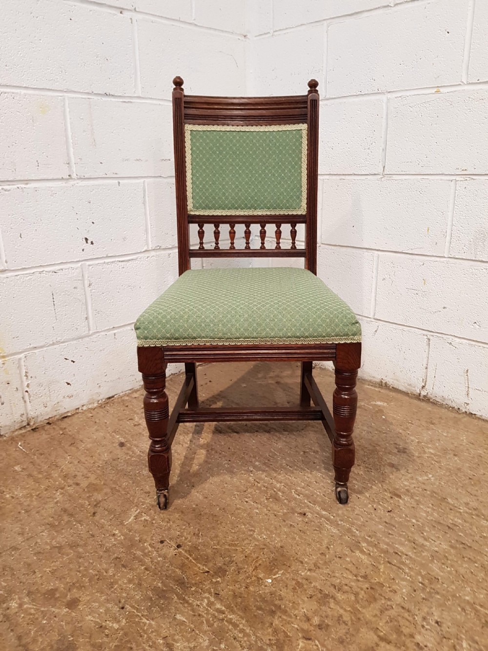 ANTIQUE SET SIX  VICTORIAN OAK DINING CHAIRS C1880 View V