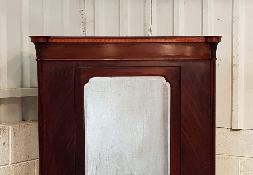 ANTIQUE EDWARDIAN MAHOGANY SINGLE WARDROBE BY DENBY & SPINK C1900 View III