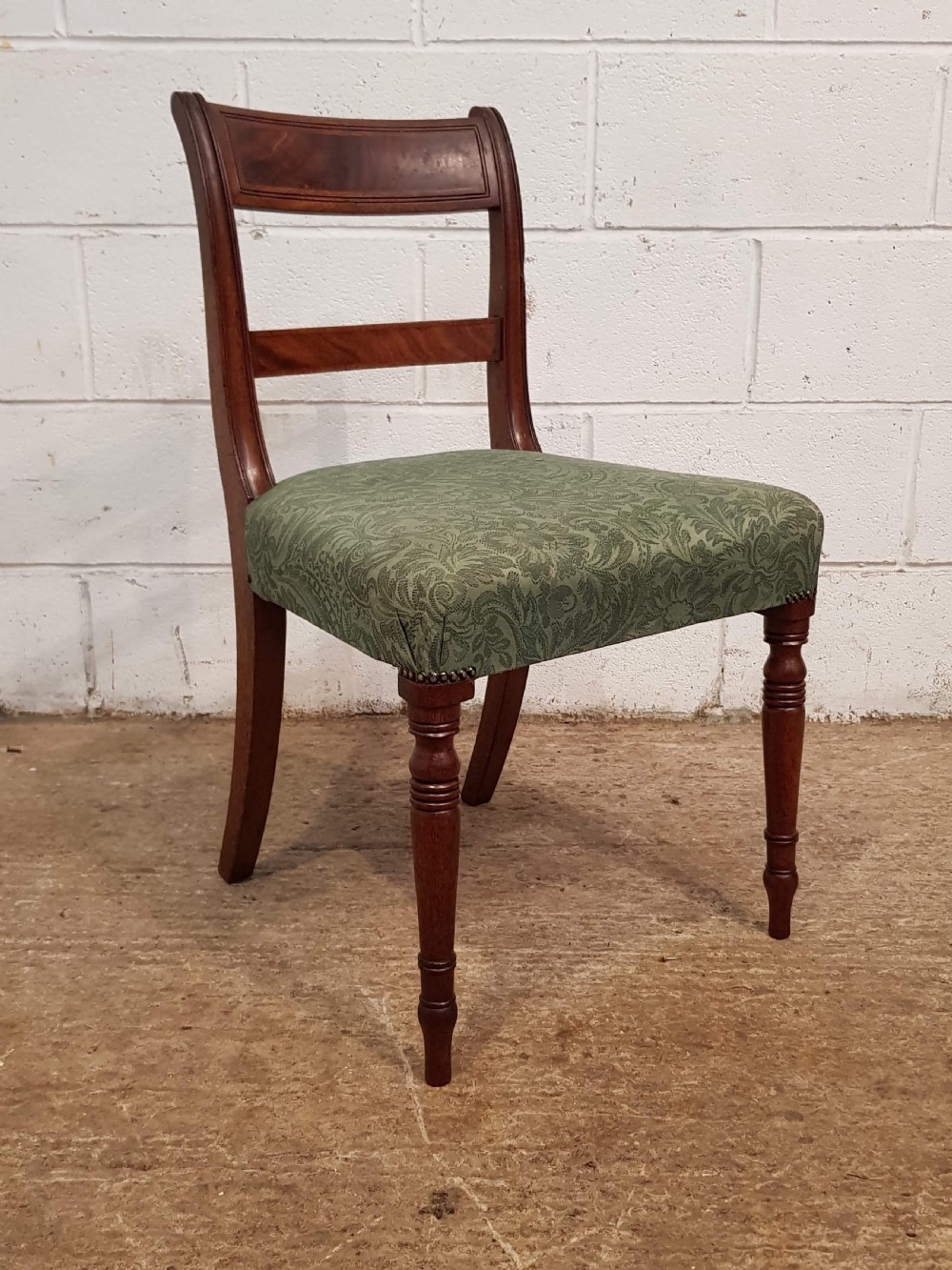 ANTIQUE SET SIX REGENCY MAHOGANY DINING CHAIRS C1820 View IV