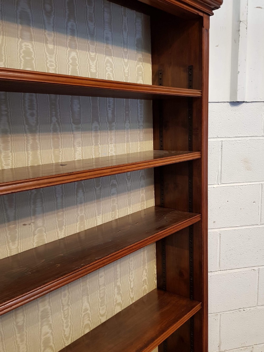 ANTIQUE LATE VICTORIAN WALNUT LARGE OPEN BOOKCASE C1890 View II