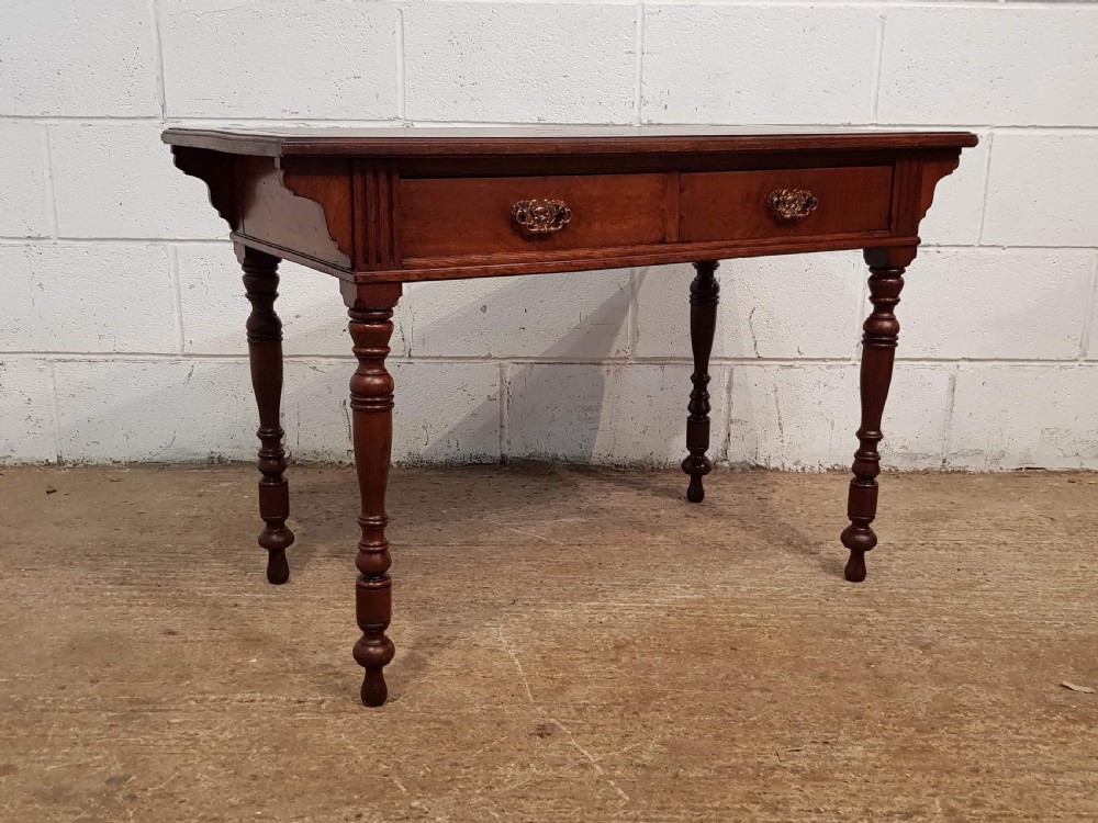 ANTIQUE VICTORIAN AESTHETIC BURR OAK WRITING TABLE C1880 View II