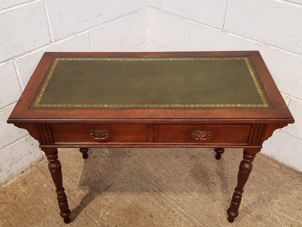 ANTIQUE VICTORIAN AESTHETIC BURR OAK WRITING TABLE C1880 View V