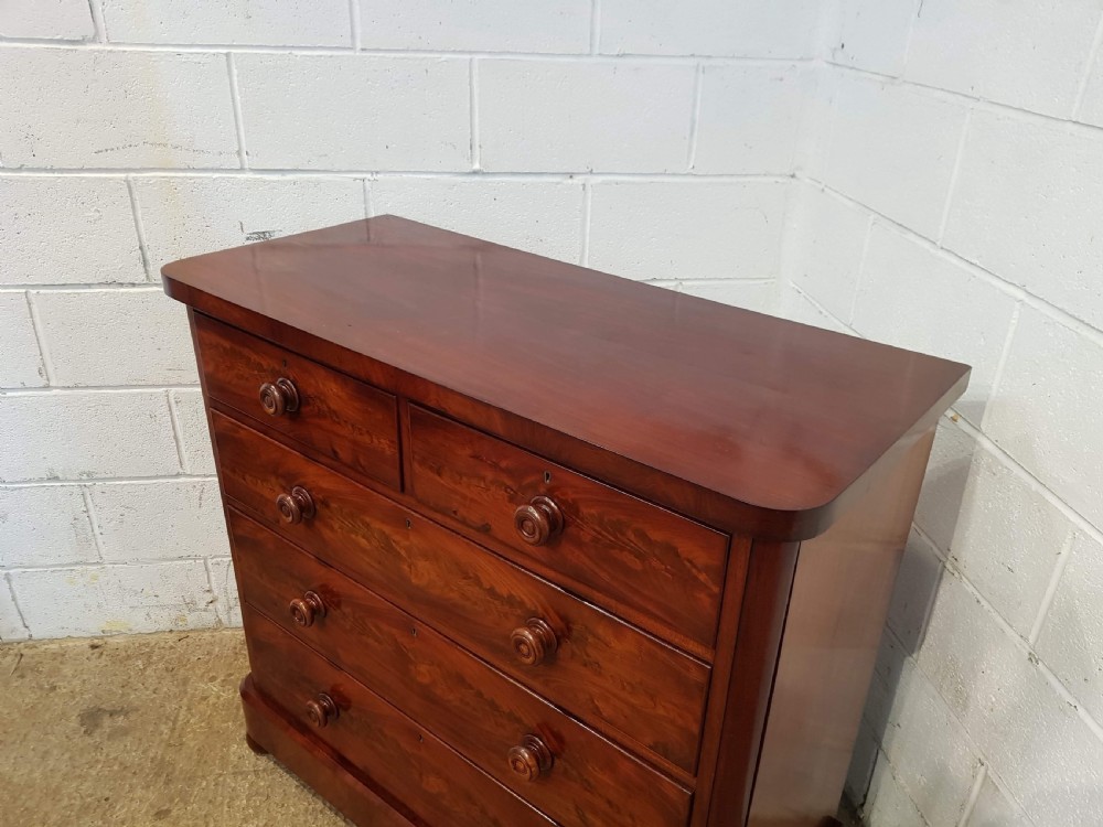 ANTIQUE VICTORIAN QUALITY MAHOGANY CHEST OF DRAWERS C1880 View III
