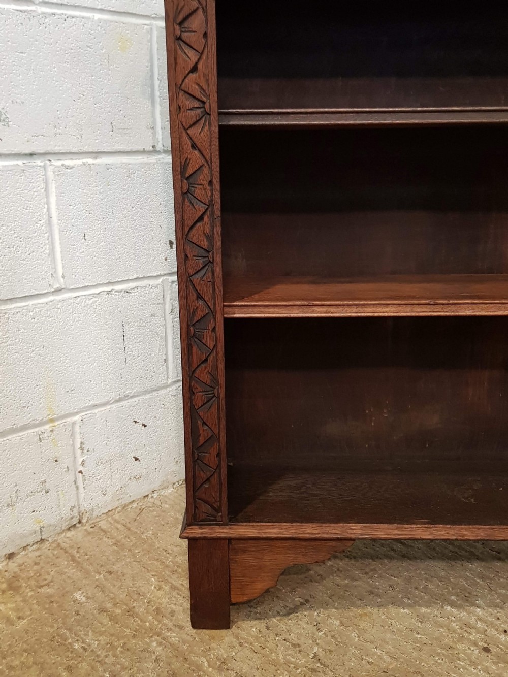ANTIQUE VICTORIAN CARVED OAK BOOKCASE C1880 View IV