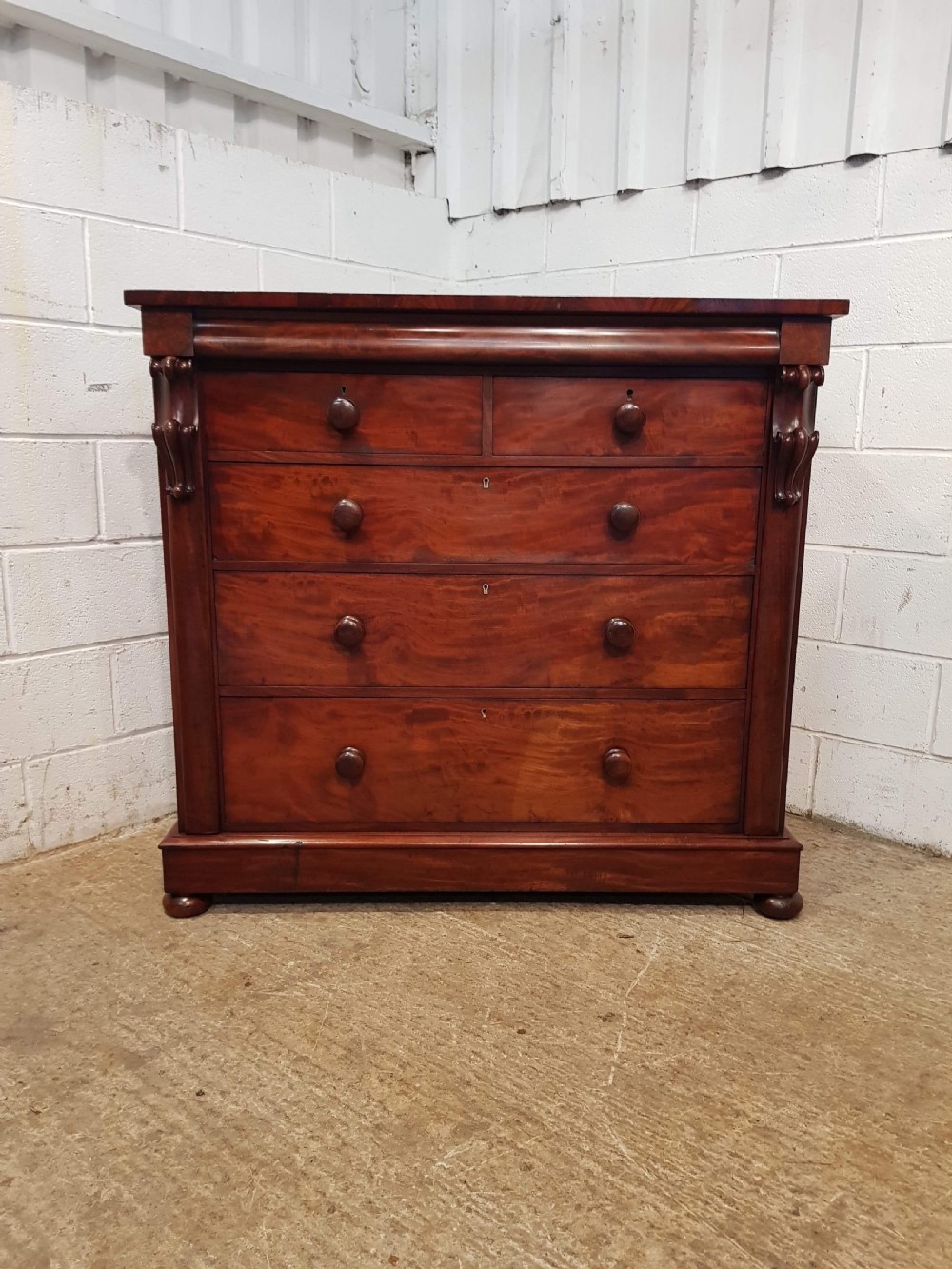 ANTIQUE VICTORIAN MAHOGANY CHEST OF DRAWERS C1870 View II