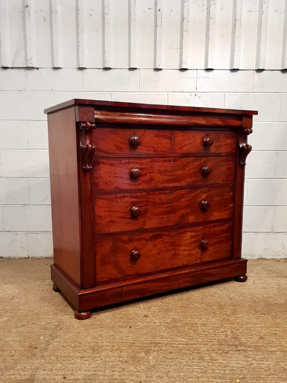ANTIQUE VICTORIAN MAHOGANY CHEST OF DRAWERS C1870 View III