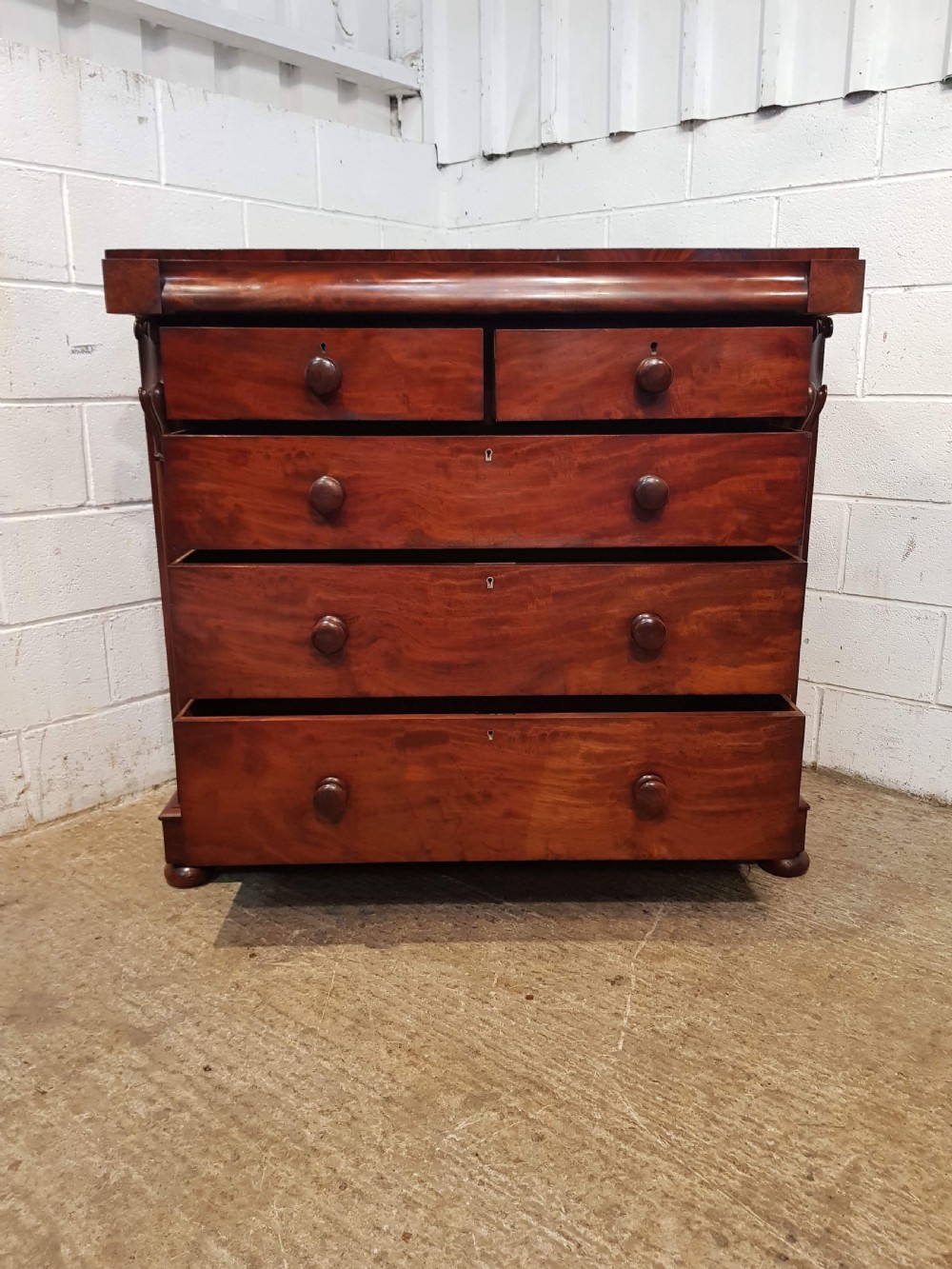 ANTIQUE VICTORIAN MAHOGANY CHEST OF DRAWERS C1870 View V