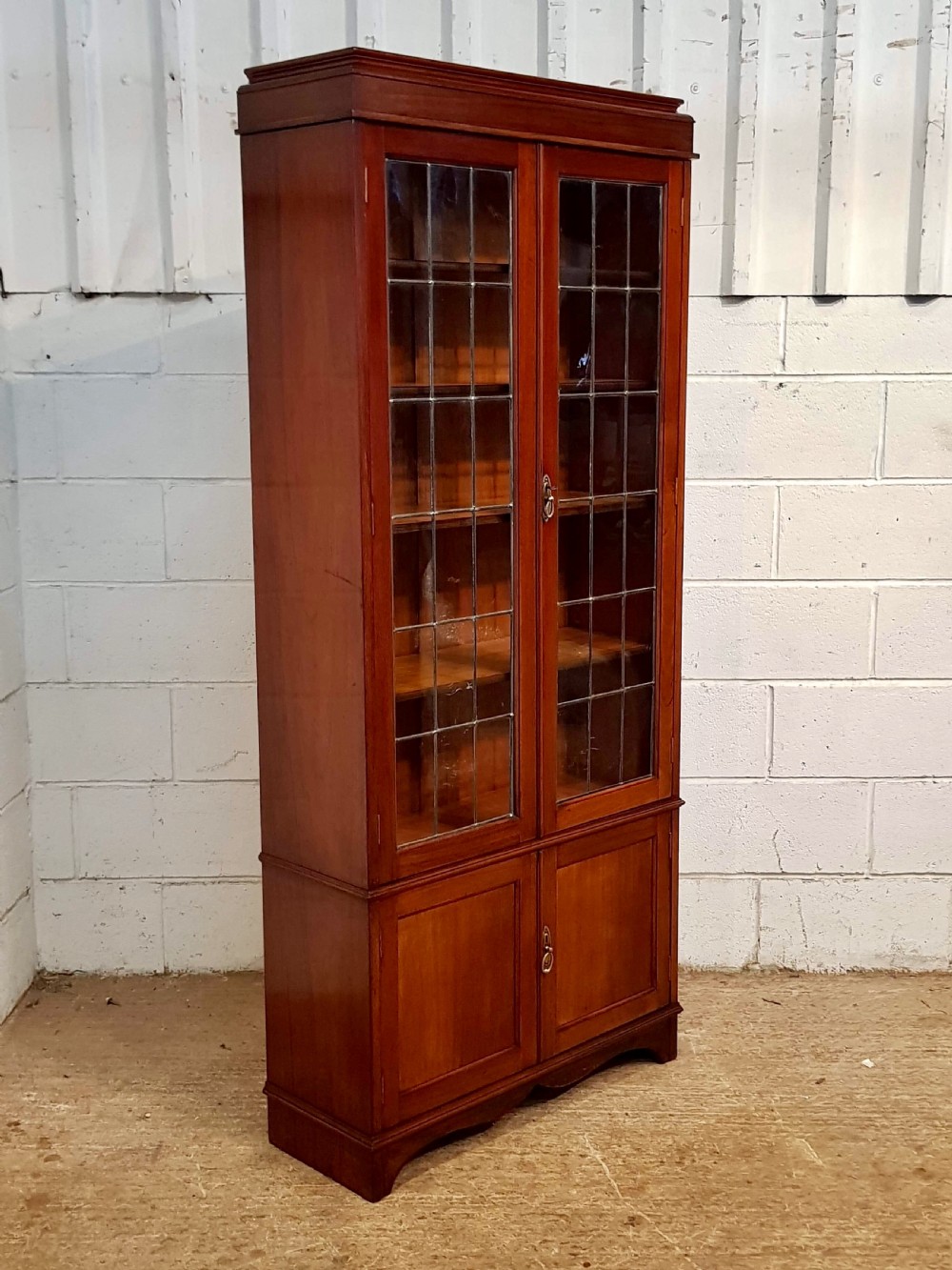 ANTIQUE EDWARDIAN MAHOGANY TALL GLAZED BOOKCASE C1900 View II