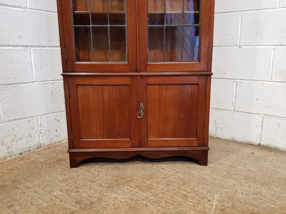 ANTIQUE EDWARDIAN MAHOGANY TALL GLAZED BOOKCASE C1900 View V