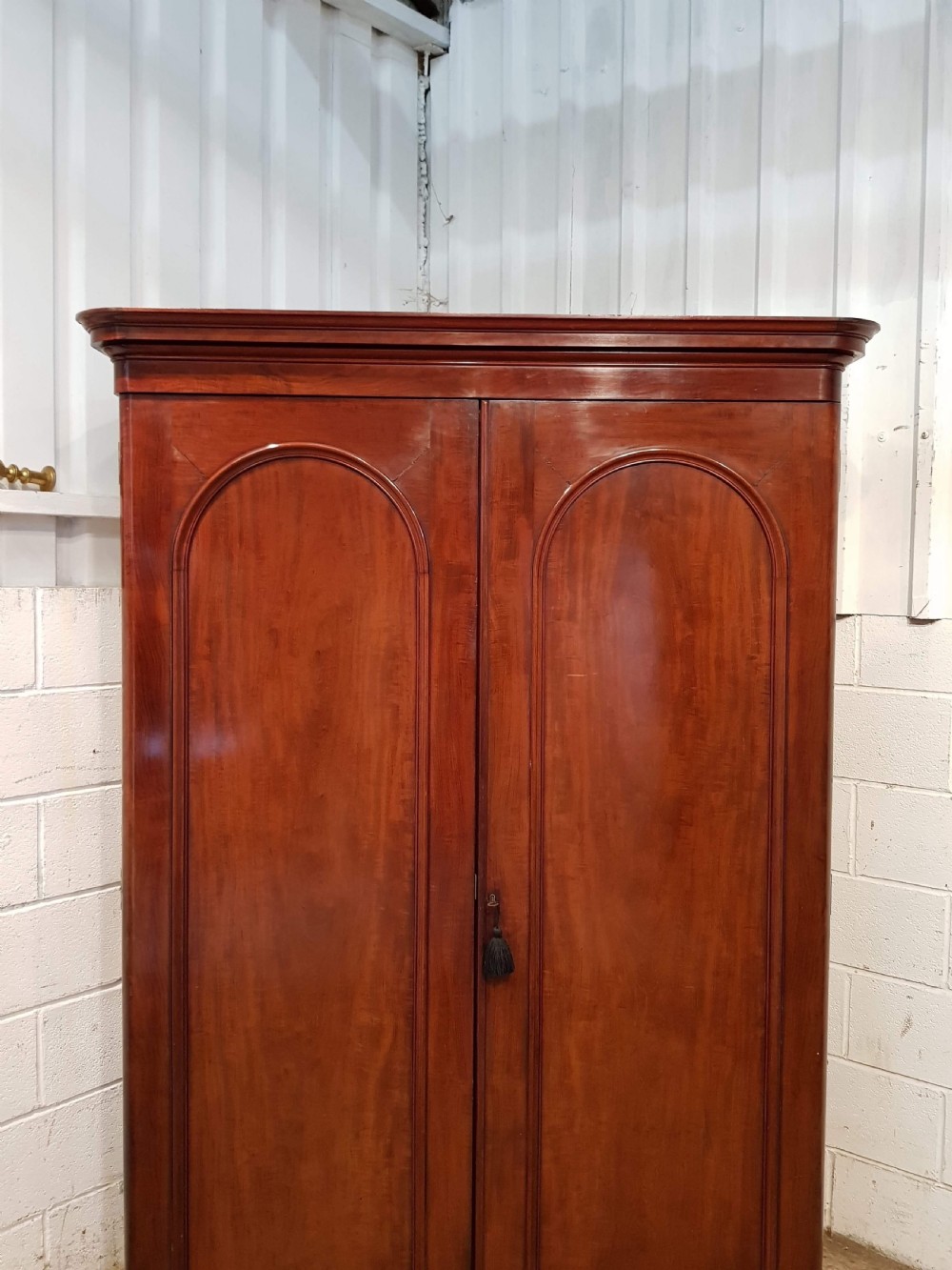 ANTIQUE VICTORIAN MAHOGANY DOUBLE WARDROBE COMPACTUM C1880 View IV