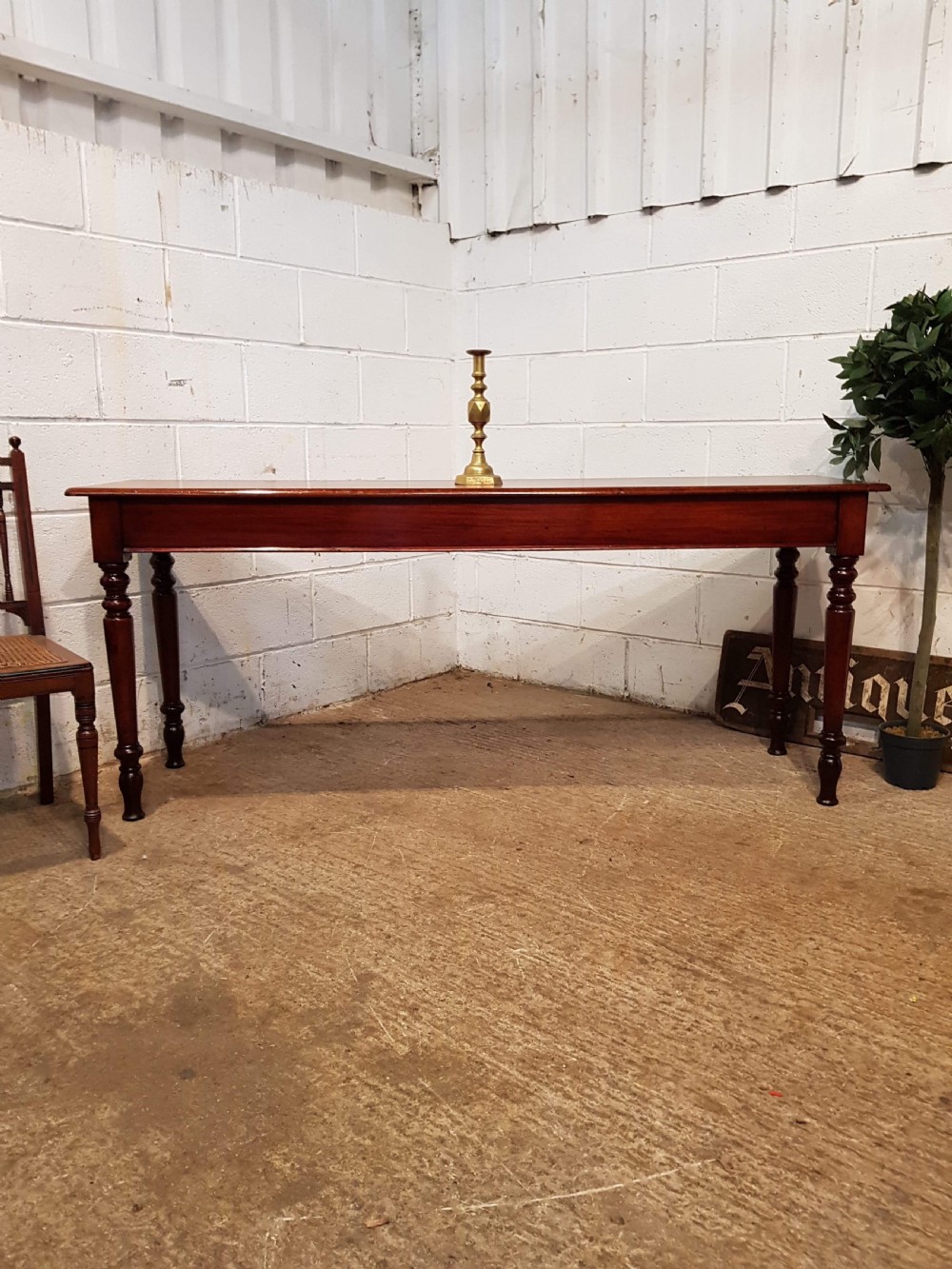 ANTIQUE VICTORIAN MAHOGANY LONG NARROW CONSOLE TABLE C1880